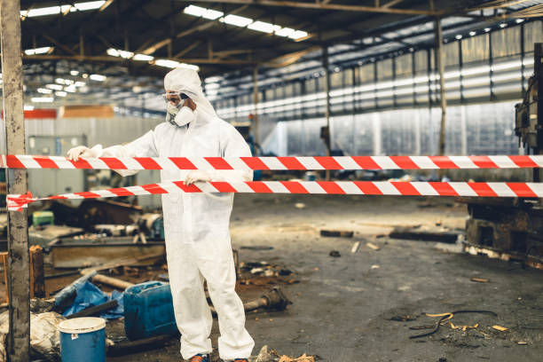 Professional Biohazard Cleanup technician working in Chester, NY